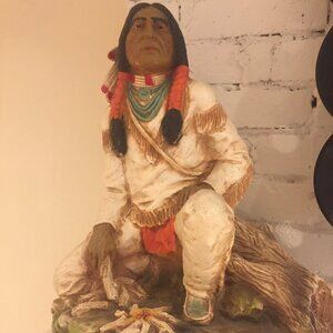 Vintage 17” Universal Statuary 675 Native American Indian 1979